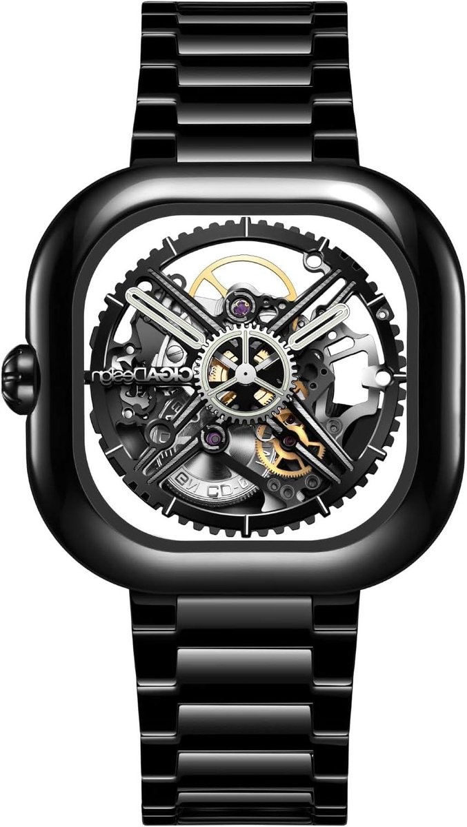 Heren Automatisch Horloge - Mechanisch Polshorloge - Stijlvol Accessoire - Saffierglas Dome - 41mm Kastdiameter - Jade Keramiek