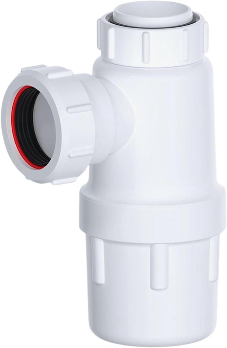 Universele Flessenval - Gootsteenafvoer Sifon - Lekvrije Afvoer - Met Antislipring - 40 mm - Wit