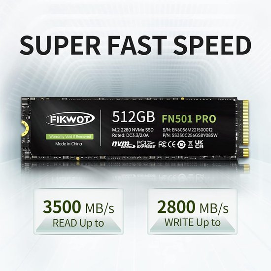 Interne SSD - Solid State Drive - Snellere Computer - PCIe Gen3 x4 - 512 GB - Zwart van Merkloos — afbeelding 4