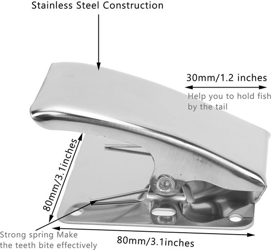 SPHProducts - Visreinigingsbord - Roestvrijstalen Visklem - Stevige Grip - Zilverkleurig - Vissershulpmiddel - Ideaal voor Vissers - Visfiletklem van Merkloos — afbeelding 2