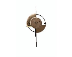 Grote Stille Wandklok met Japans Quartz Uurwerk – Hout & Met