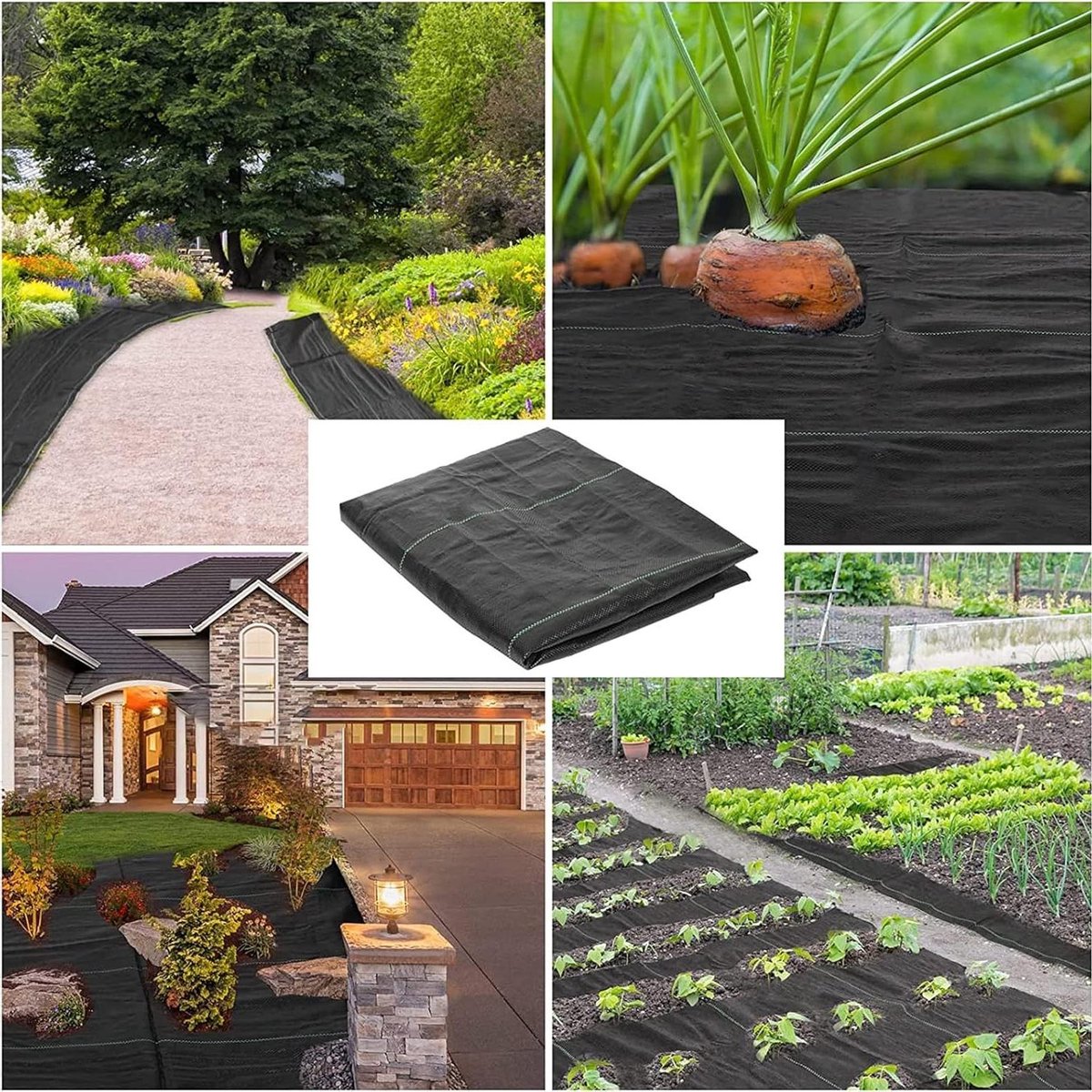 Tuin Onkruiddoek - Bodembedekker Mat - Onkruid Vrij Houden - Hoge Doorlatendheid - 60 Cm Breed - Zwart