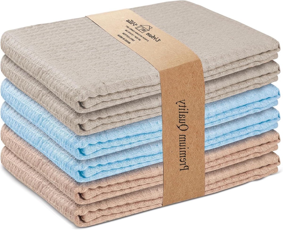Keukendoeken Set - Vaatdoeken Handdoeken - Keuken Schoonmaken - Zeer Absorberend Katoen - 6 Stuks 45x71cm - Meerkleurig