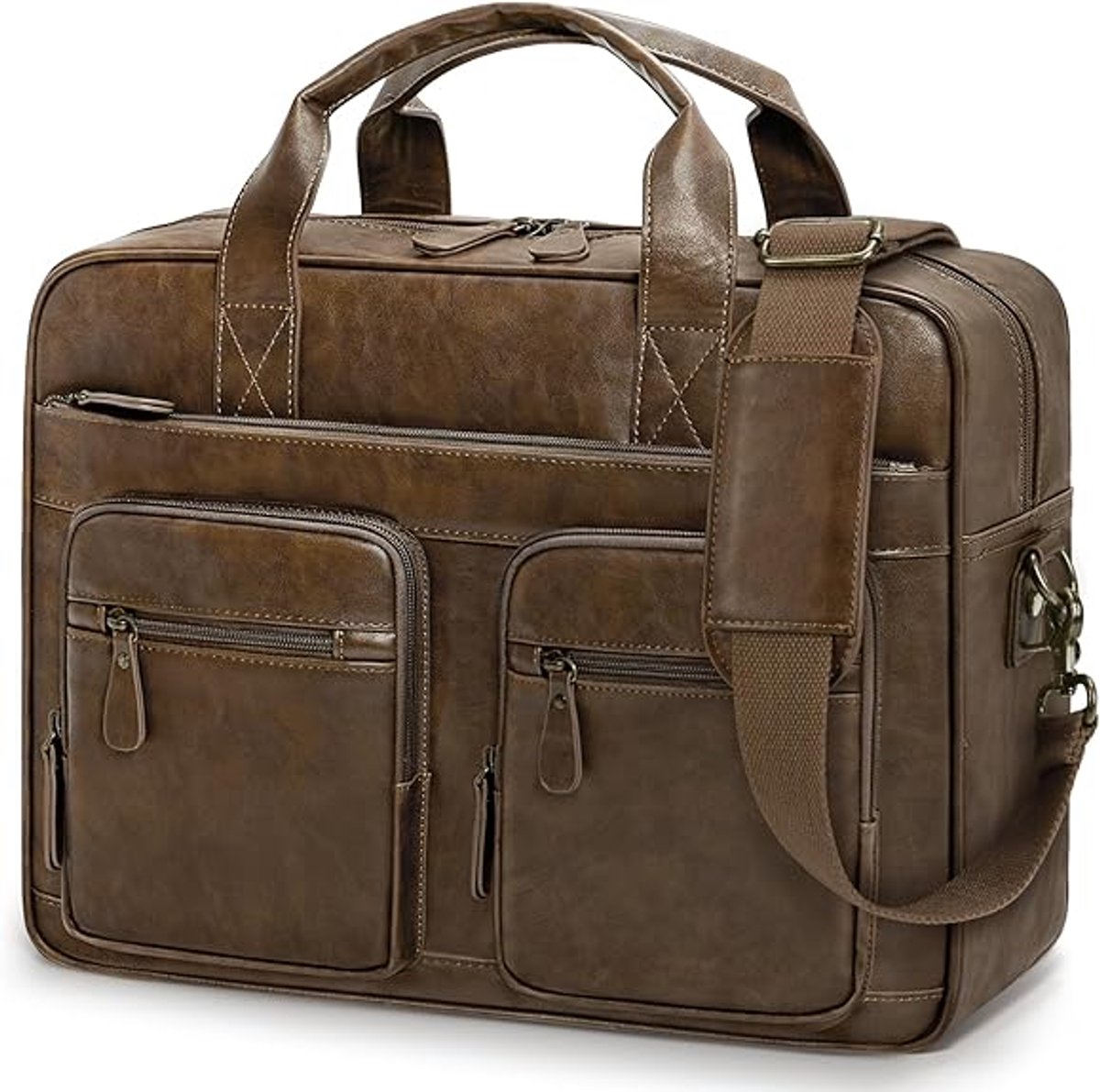 Leren Laptoptas - Laptoptas - Leren Tas - Luxe Leren Laptoptas - Werktas - Schoudertas - Business Tas - Leren Business Tas - 15,6 inch - Bruin - van Imperatoris