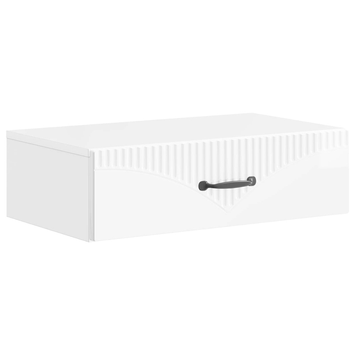vidaXL Wandgemonteerde - Zijtafel - 59 - x - 34,5 - x - 17 - cm - Bewerkt - hout Hoogglans wit