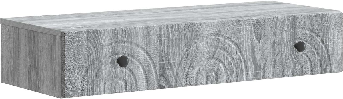 vidaXL Wandgemonteerde - Zijtafel - 87,5 - x - 34,5 - x - 17 - cm - Bewerkt - hout Grijs sonoma