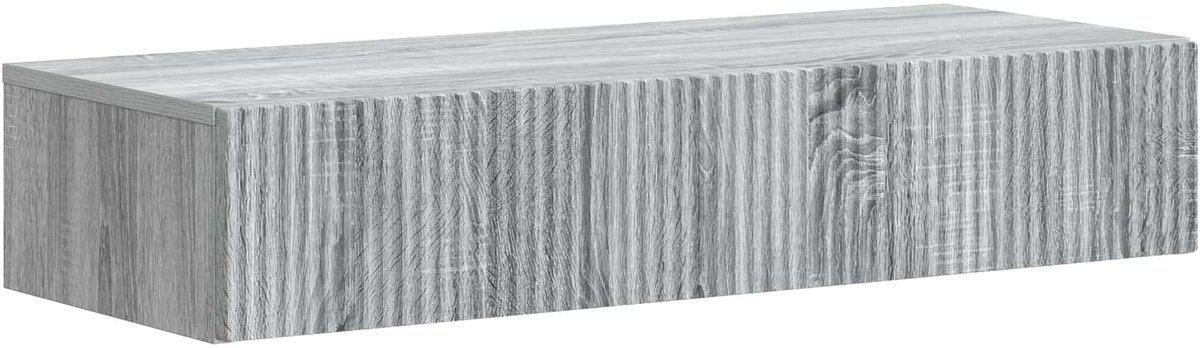 vidaXL Wandgemonteerde - Zijtafel - 87,5 - x - 34,5 - x - 17 - cm - Bewerkt - hout Grijs sonoma