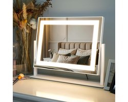 DYNA® Vanity Spiegel - Hollywood Spiegel - Bright Beauty Vanity Makeup Spiegel - Wit - 40cm x 30cm x 33cm