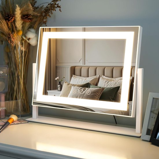 DYNA® Vanity Spiegel - Hollywood Spiegel - Bright Beauty Vanity Makeup Spiegel - Wit - 40cm x 30cm x 33cm