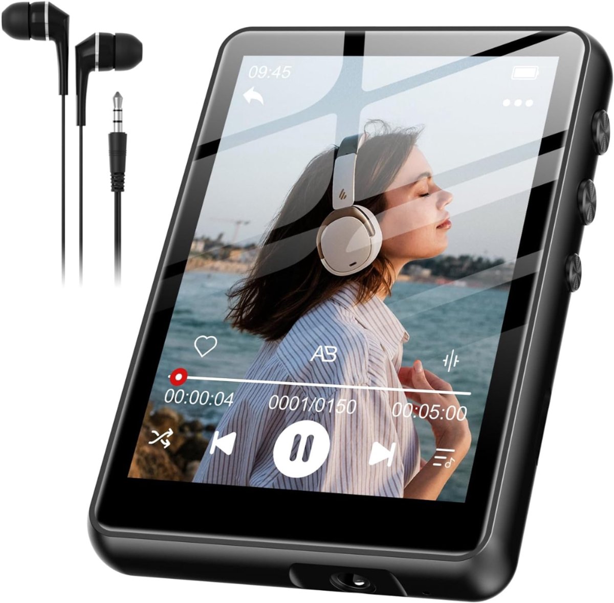 SNJY® MP3 Speler Bluetooth - MP4 Speler - Muziek Speler - Touchscreen - 64GB - Zwart