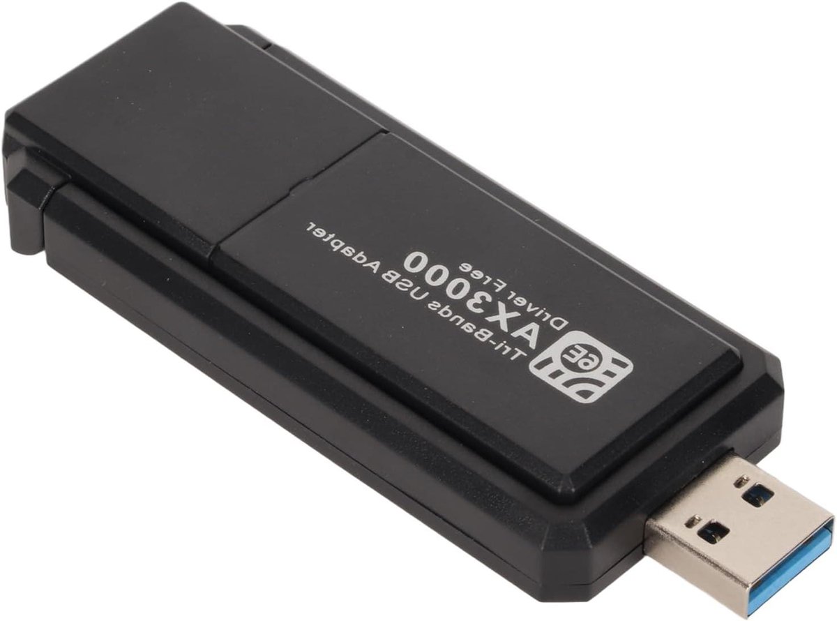 Draadloze Netwerkadapter - WiFi Dongle - Snel Internet - Tri Band WiFi 6E - 5400 Mbps - Zwart