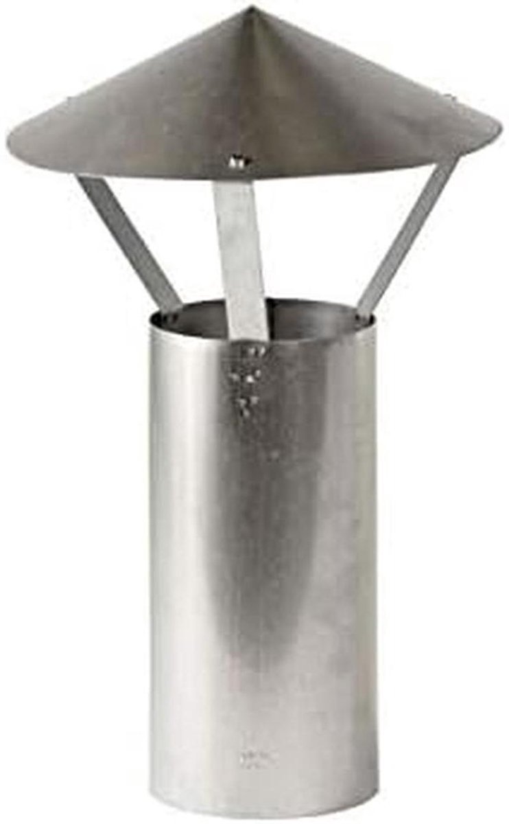Regenkap Schoorsteen - Schoorsteenkap Afdekking - Schoorsteen Beschermen - Voorkomt Regen - 130 mm - Zilver