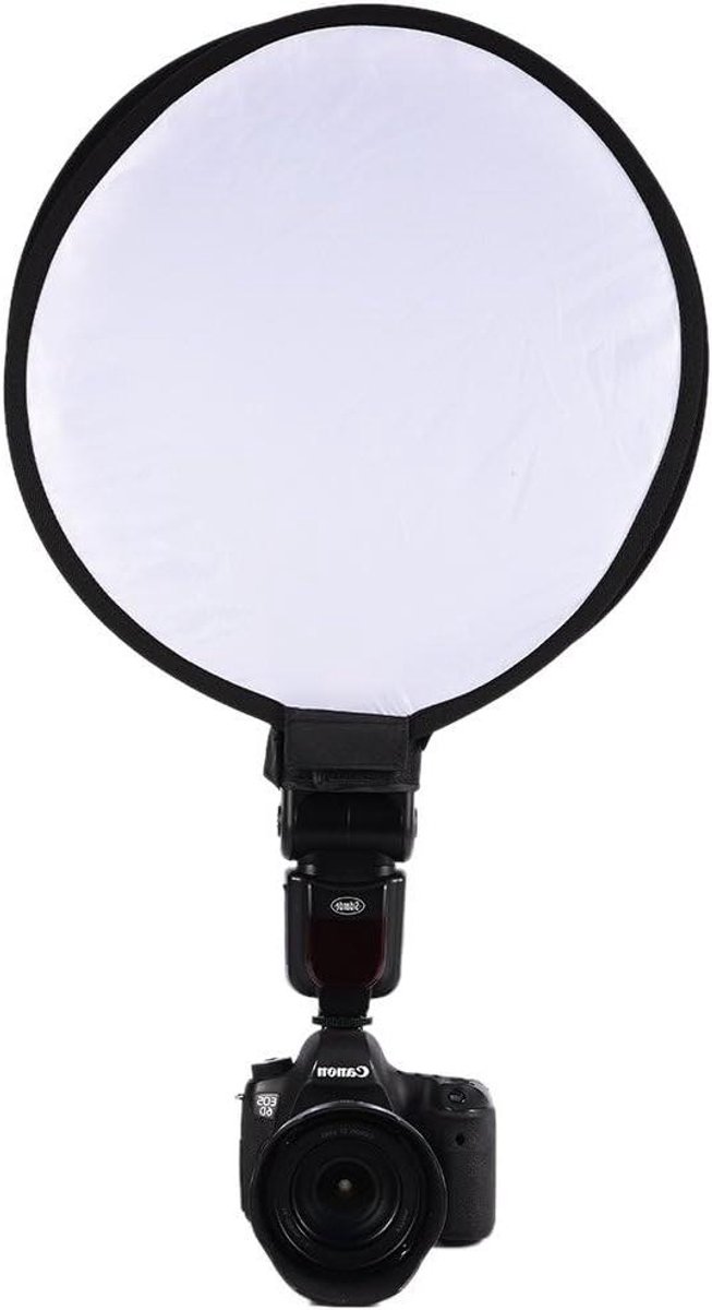 Draagbare Softbox - Lichtverspreider - Zacht Fotolicht - Reflecterende Zilverlaag - 40 cm - Wit