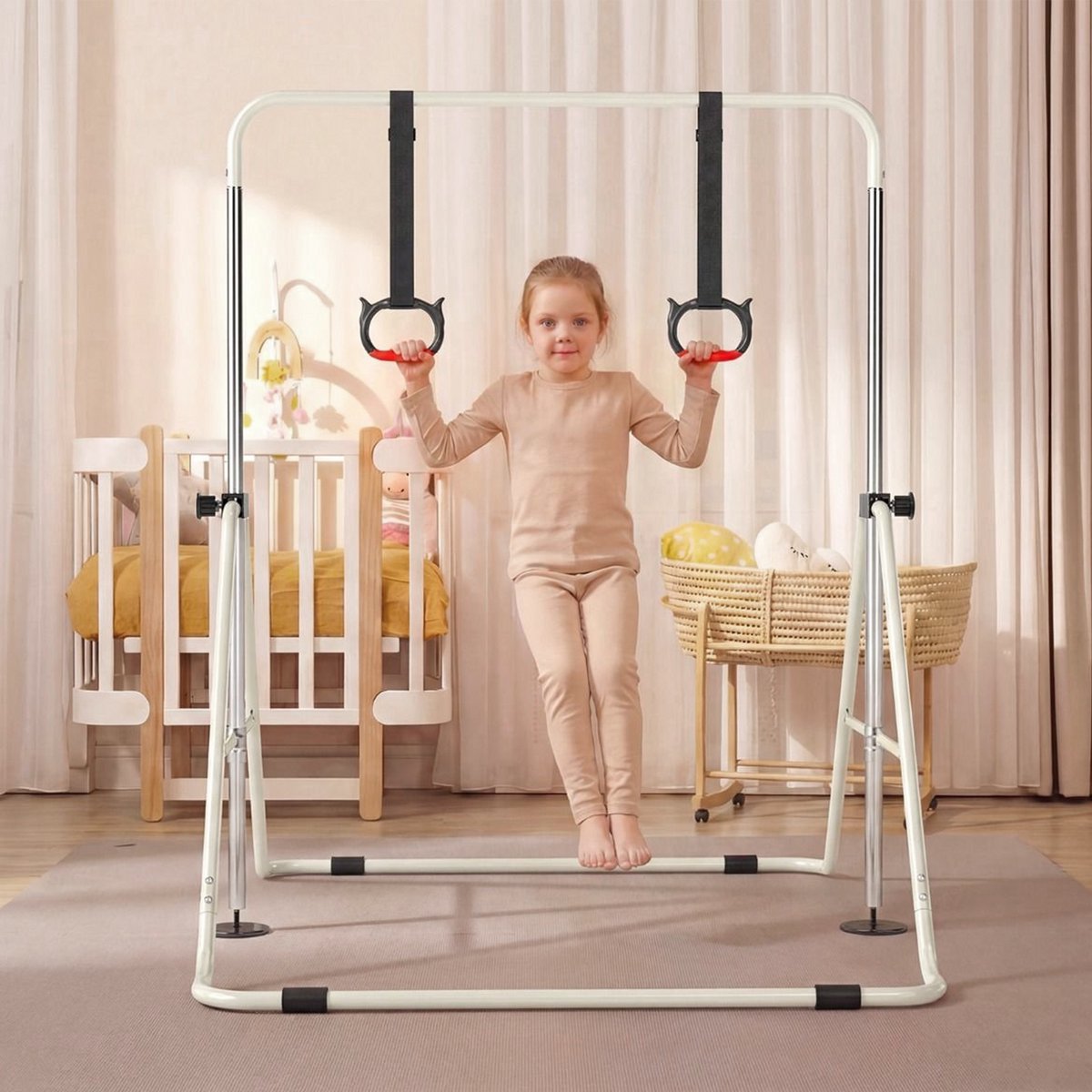 Inklapbaar Turnrek - Klimrek - Verstelbaar - Rekstok - Duikelrek - Kinderen - Peuter - Voor buiten en binnen - Klimboog — afbeelding 4