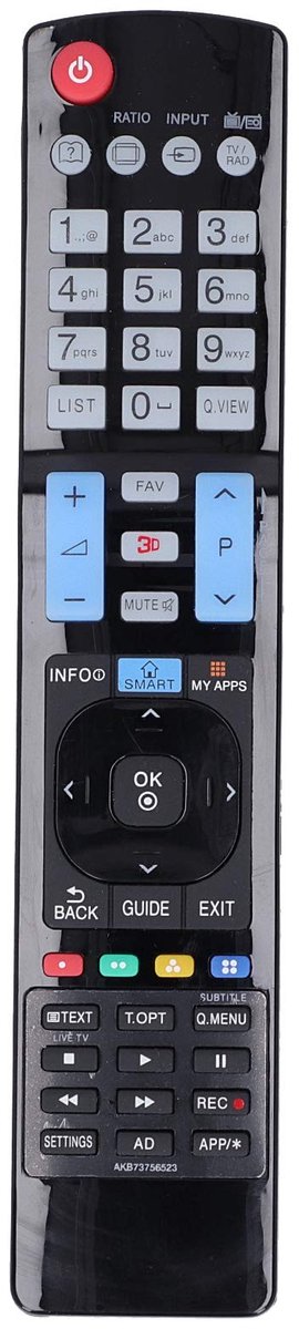 Dailygoods - Dailygoody - TV-afstandsbediening - Geschikt voor LG TV's - Gebruiksvriendelijk - Zwart - Perfect voor meerdere modellen - Inclusief batterijcompartim...