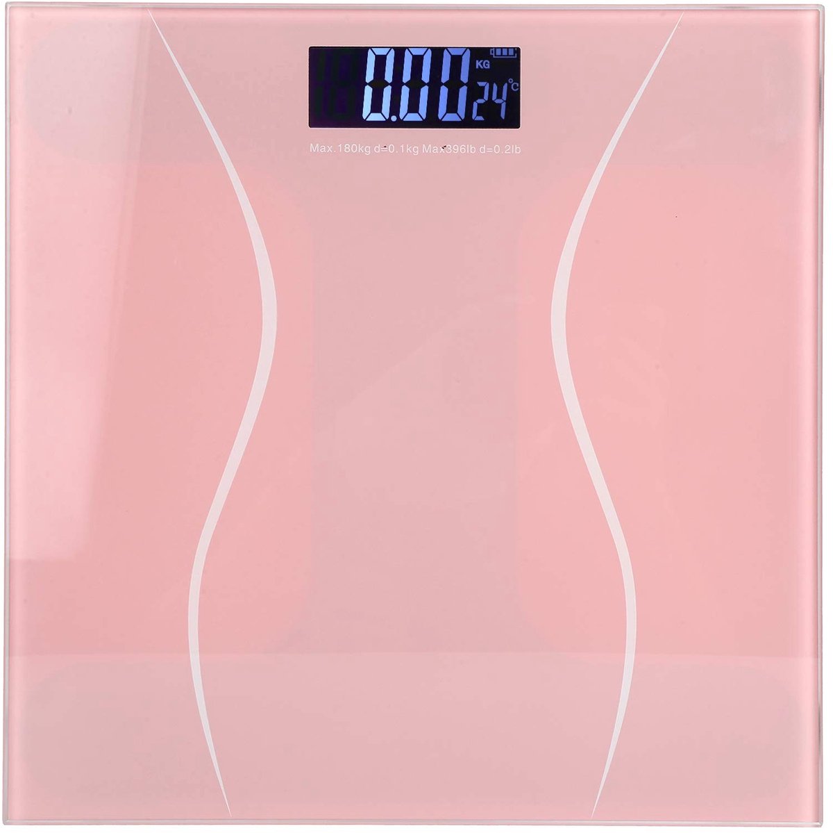 Dailygoods - Dailygoody - Digitale Weegschaal - Badkamerweegschaal - LCD-achtergrondverlichting - Roze - Elektronische weegschaal - Geschikt voor thuis en sports