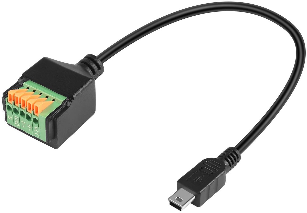 Dailygoods - Mini USB Connector met Korte Kabel voor Solderless Verbindingen