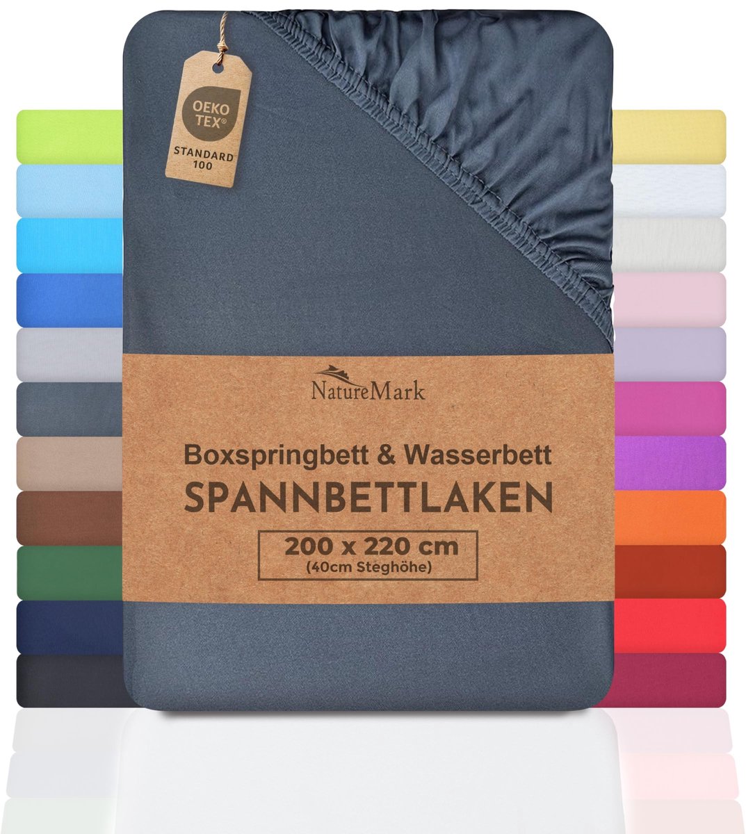 Dailygoods - Dailygoody - Hoeslaken - Jersey hoeslaken - Duurzaam en spanbaar - Antraciet/donkergrijs - 100% katoen - Geschikt voor boxspringbed en waterbed -