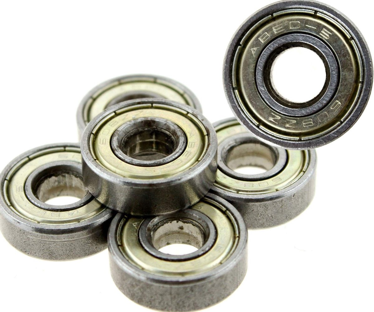 Dailygoods 608ZZ ABEC-5 Kogellagers Set van 10 voor Skateboards en Scooters