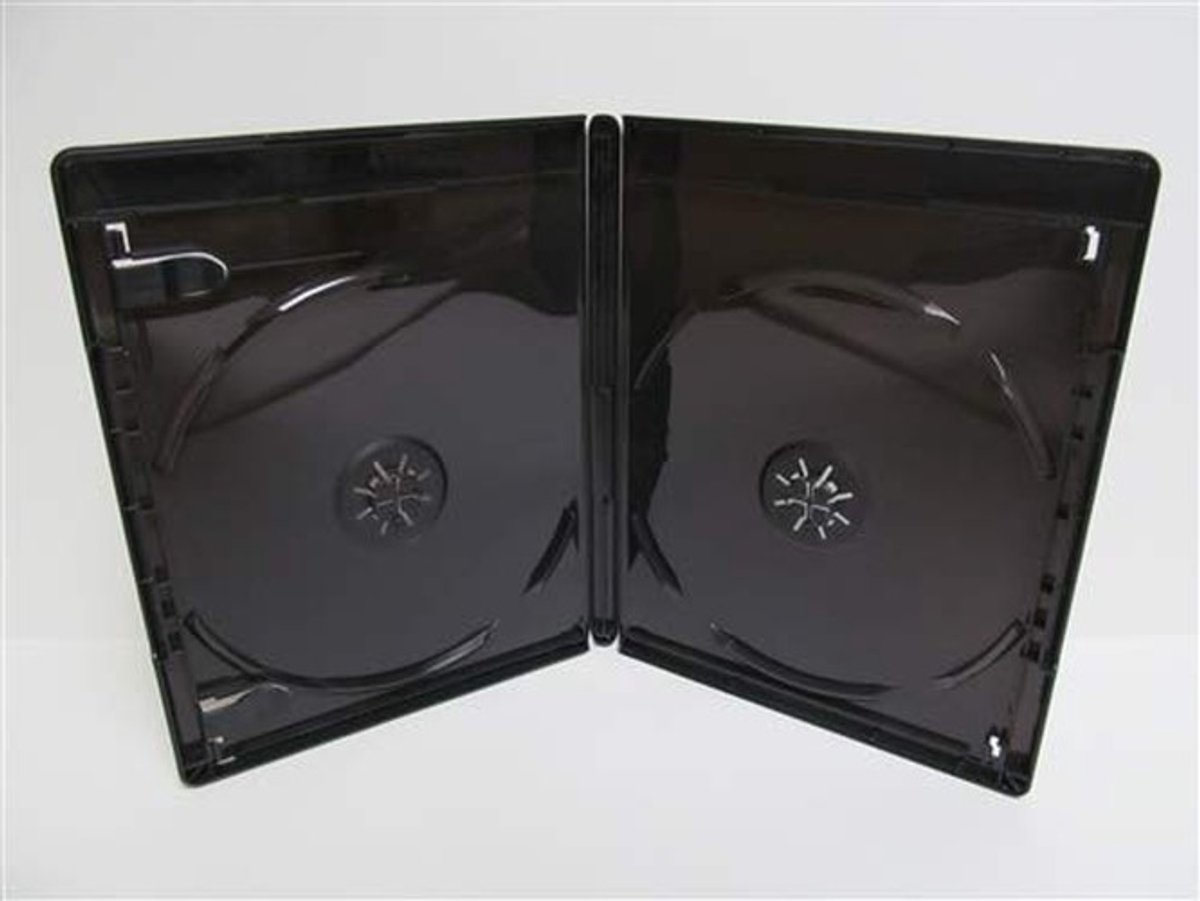 Dailygoods - Dailygoody - DVD-houders - Professionele verpakking - 25 stuks - Dubbele disc - Zwart - Geschikt voor archivering - Ideaal voor films en series