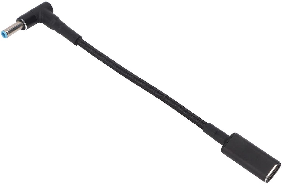 Dailygoody - USB C Naar DC-adapter - Oplaadkabel - Geschikt voor 4,5 X 0,6 Mm Poort - Aluminium - PD Vervangende Adapter - 100 W Opladen - Voor Laptop