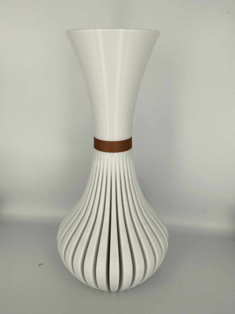 Vaas - Ko-tje - Elegant - Wit/Brons - Waterdicht - 25 x 12 cm