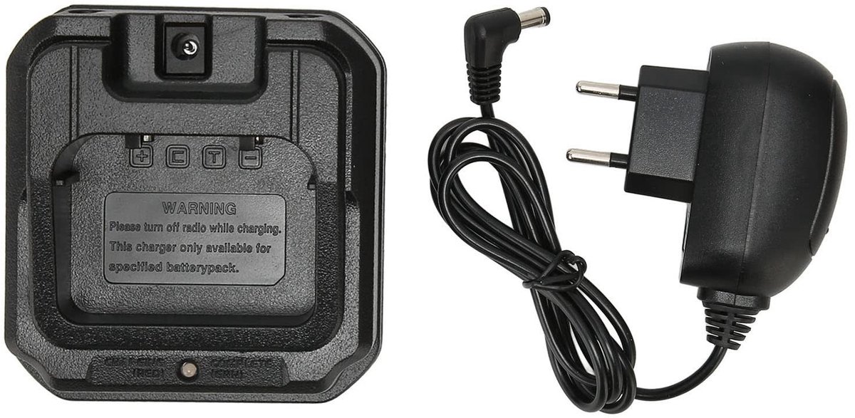 Dailygoods - Dailygoody - Radio-oplader - Radio-acculader Basis - EU-stekker - Opladen onderweg - Geschikt voor BF 9700 BF A58 UV 5S UV 9R UV 9R Plus BF R760