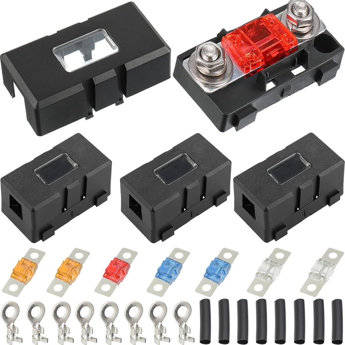 Dailygoods - Dailygoody - ANS Car Fuse Holder 200A voor Midi Fuse met Fuses en Warmteschrinkbuis