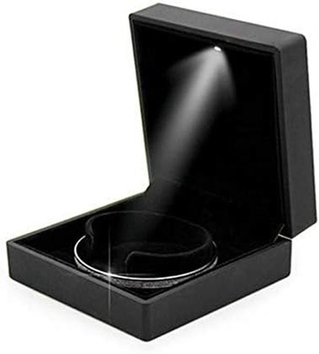 Dailygoody - Juwelendoos - LED-verlichting - Luxe en duurzaam - 9,9 x 10 x 4,5 cm - Sieradenopbergdoos - Voor dames - Pluche binnenvoering