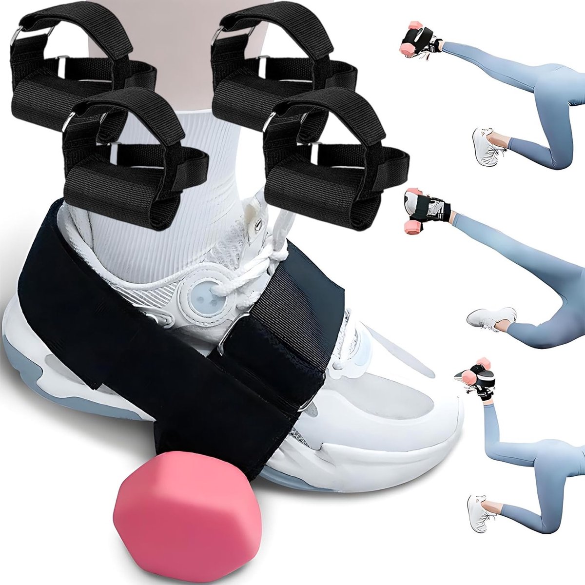 2 Paar Verstelbare Enkelbanden voor Training, Gewichten voor Benen, Ideaal voor Heup- en Tibia-Oefeningen, Flexie en Extensie