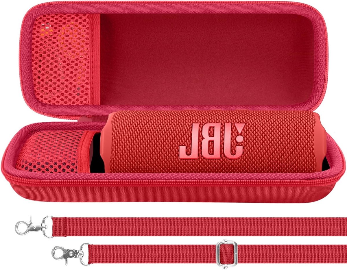 Draagbare Bluetooth speaker hard shell hoes voor JBL Flip 7, Flip 6 en Flip 5 - Rood, Bescherming en Stijl