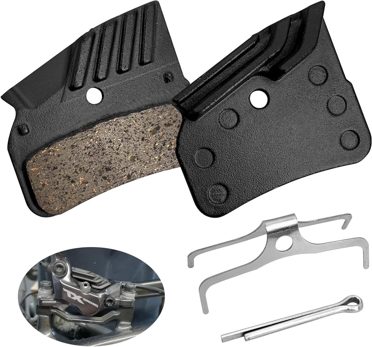 Remblokken voor Shimano N03A - Schijfremmen voor MTB's met koelfins, geschikt voor 4-piston remsystemen, vervangende remvoering voor optimale remprestaties (1 paar)