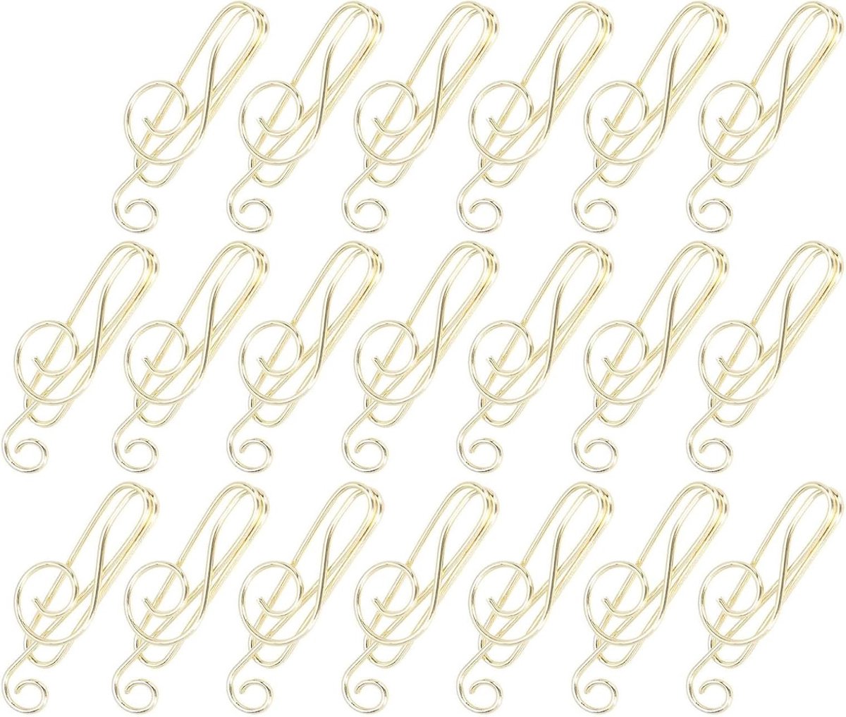 20 Stuks Papierclips met Muziek Sleutels Motief - Gouden Kantooraccessoires voor Musici en Creatieve Stationery Gifts