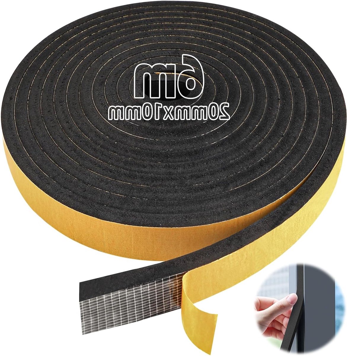 Zelfklevende Foam Rubber Tape 20 mm x 10 mm voor Effectieve Afsluiting en Isolatie