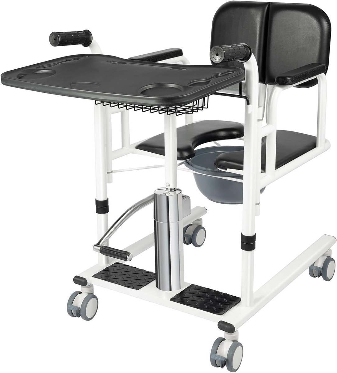 Toiletstoel voor senioren en patiënten, verstelbaar 66 x 53,5 x 86-102 cm, ideaal voor verpleeghuizen en thuisgebruik