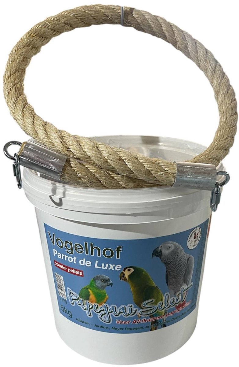 papegaai select 5 kg zonder pellets en sisal touw 1 meter 25 mm dikte