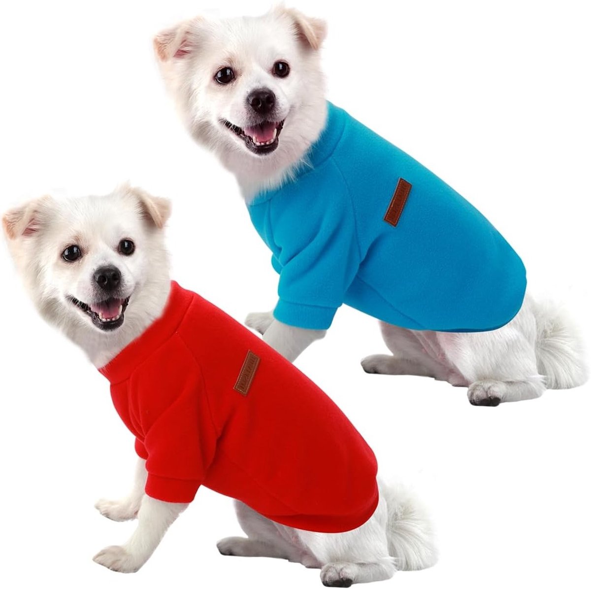 Hondensweaters voor Kleine Honden, Warm en Lichtgewicht, Elastisch met Zachte Textuur, Ideaal voor Chihuahua's en Andere Rassen (2 Stuks Rood+Blauw, 3XL)