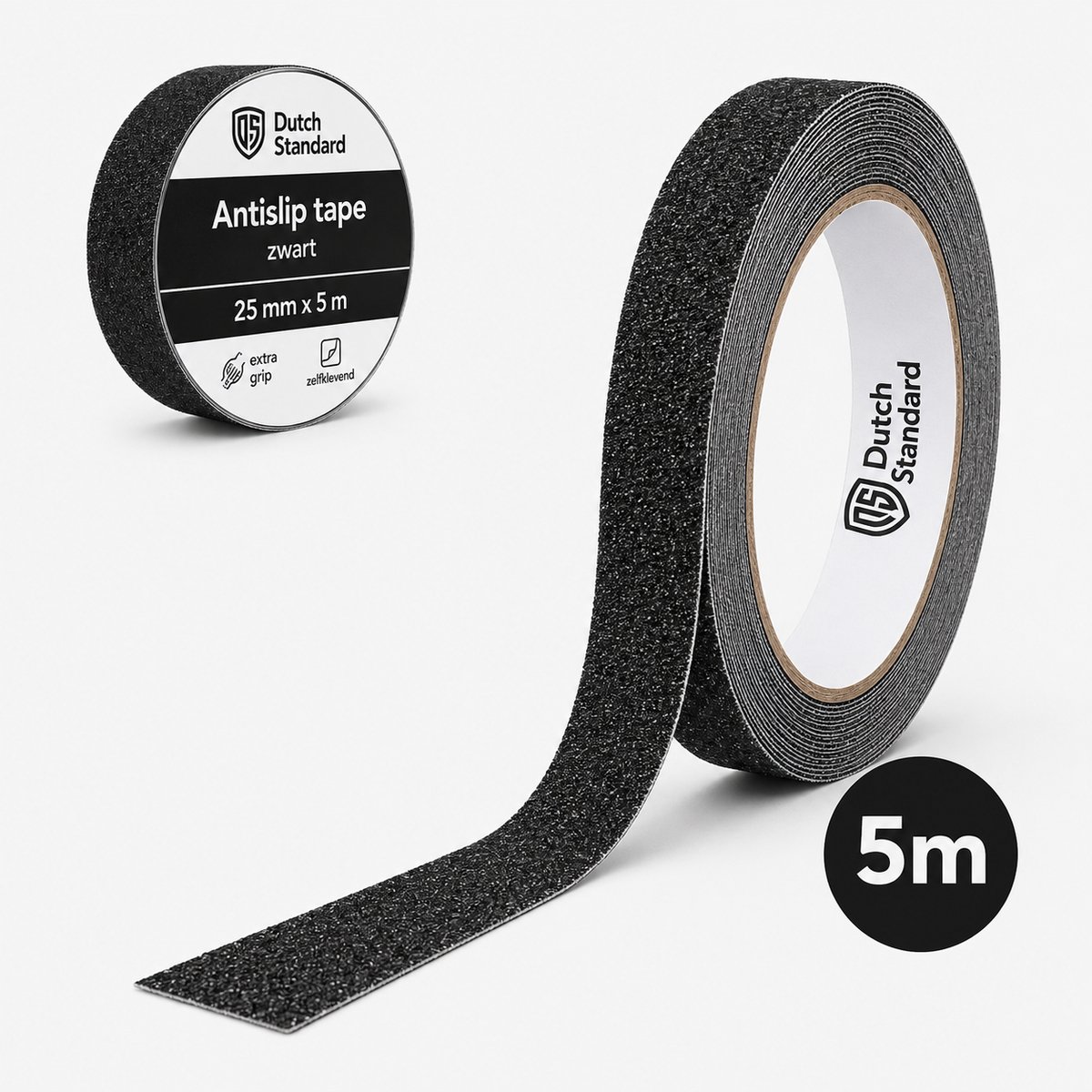 Antislip rubber trap strip - zelfklevende tape - 5m - 25mm - Zwart