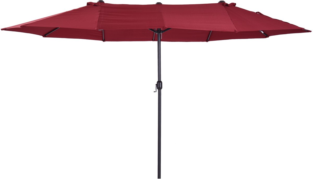 Groen-staal-polyester-buiten-tweezijdige-parasol-ovaal