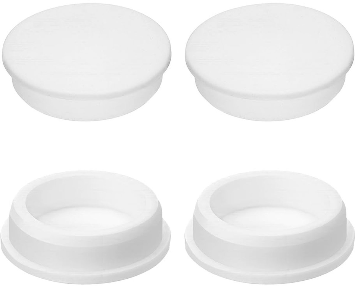 Dailygoods - Set van 4 Witte Siliconen Rubberen Pluggen voor Meubel- en Autotoepassingen