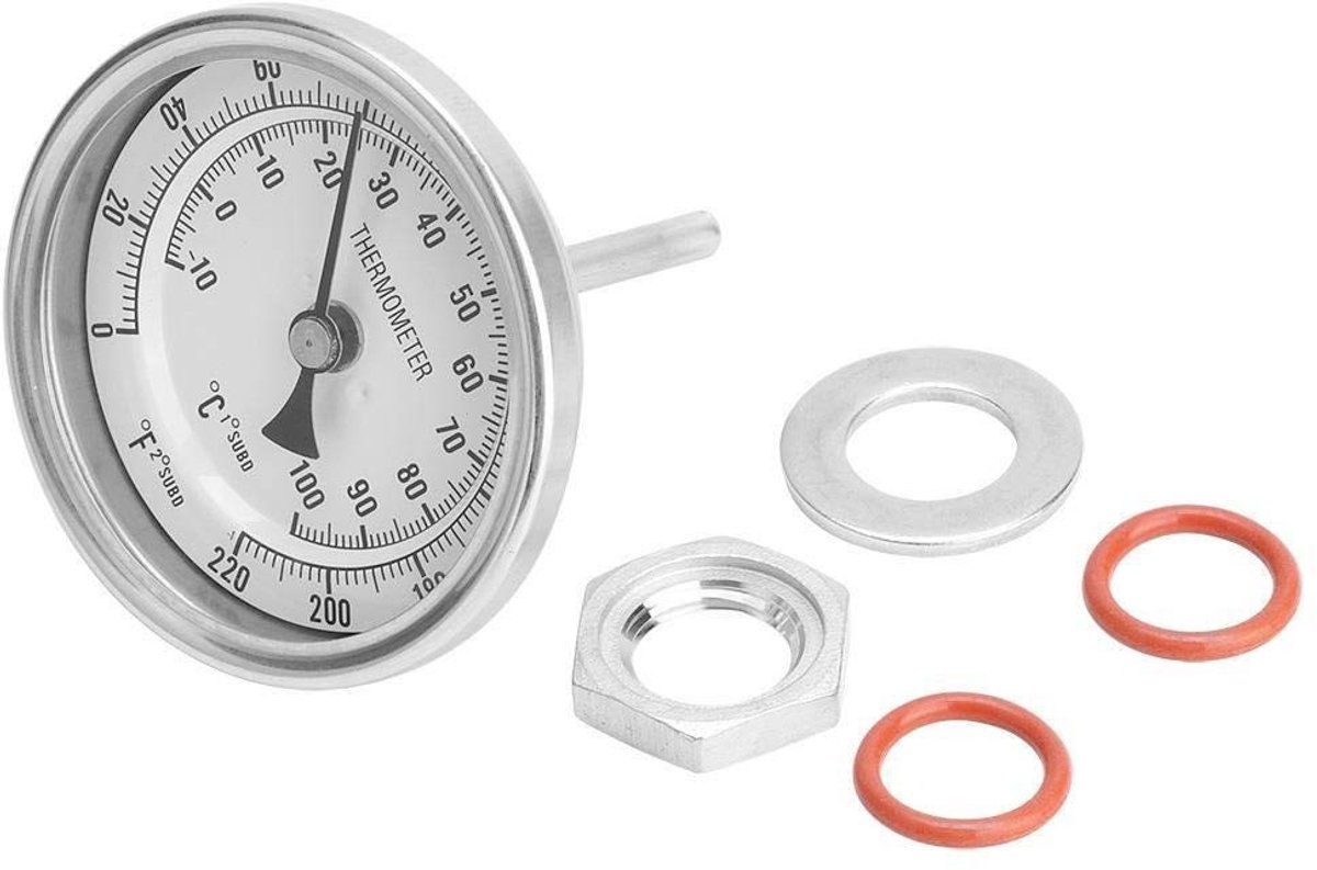 Dailygoods - Dailygoody - Bi-metal thermometer - Bimetallic thermometer - Hoge nauwkeurigheid - Zilver - Voor wijn en bier - Automatische meting voor thuisgebruik