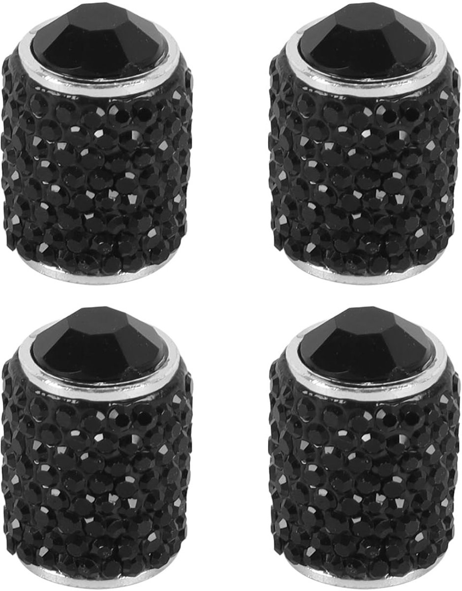 Dailygoods - 4 Stuks Bling Ventieldoppen met Strass voor Auto's en Motorfietsen