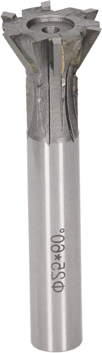 Dovetail Cutter met 6 Snijkanten van Cement Carbide voor Frezen van Non-ferro Metaal, 25mm Diameter, Precisie Freesgereedschap