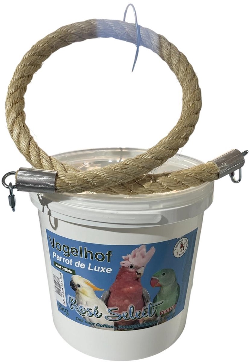 rose select 6 kg MET Pellets en sisal touw van 1 meter 25 mm dikte