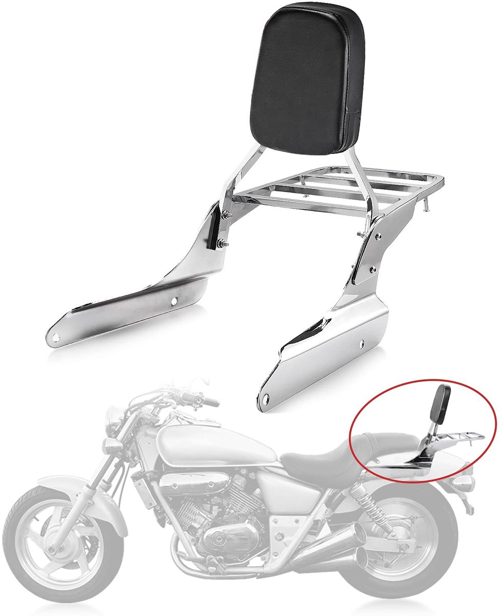 Dailygoody - Rugleuning Sissy Bar - Comfortabel kussen - Geschikt voor Shadow VT600 VLX600 - Robuust ontwerp - Eenvoudige montage - Perfect voor passa