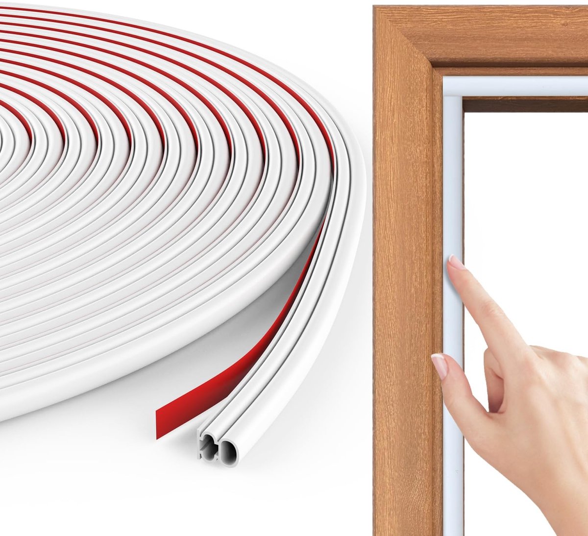 Dailygoody - Zelfklevende Rubber Deurstoppers - Geluid en Warmte Isolatie - 6.5m - Wit - Effectieve Bescherming - Voor Deuren en Raamopeningen - Gesch