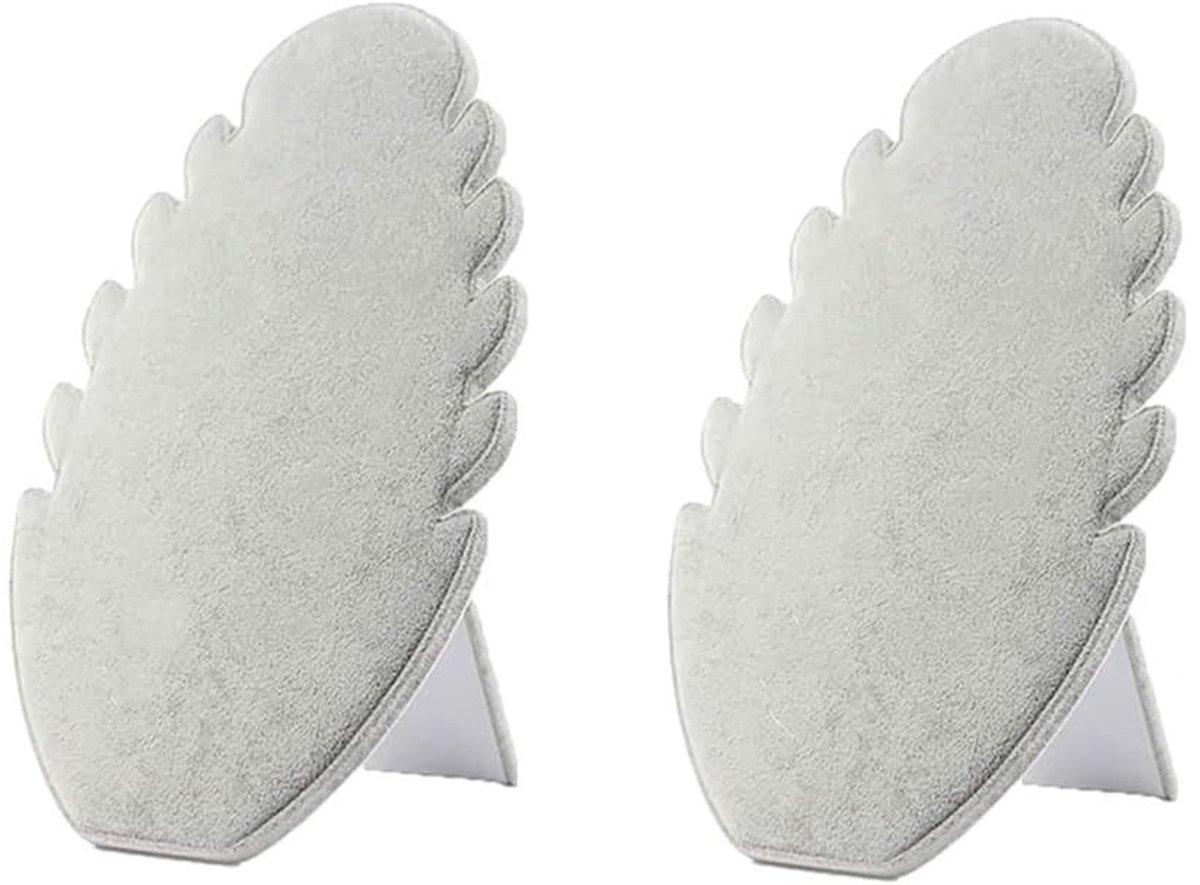 Dailygoody - Acrylic Fluwelen halskettinghouders - Sieradenstandaard voor tentoonstellingen - Grijs - Organizer voor sieraden - 2 stuks
