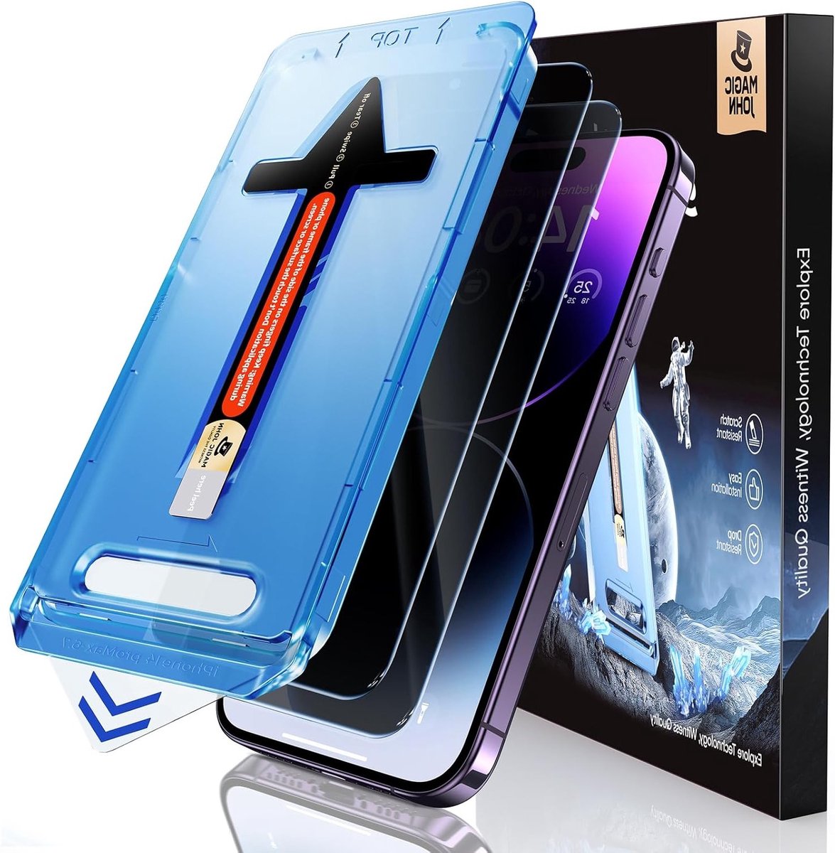Privacy Screen Protector voor iPhone 14 Pro Max - 2 Pack, Anti-Spy, 9H Hardheid, Bubbelsvrij en Eenvoudige Installatie
