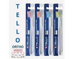 4x TELLO 4920 Soft Touch Ortho Tandenborstel Ultra Soft
