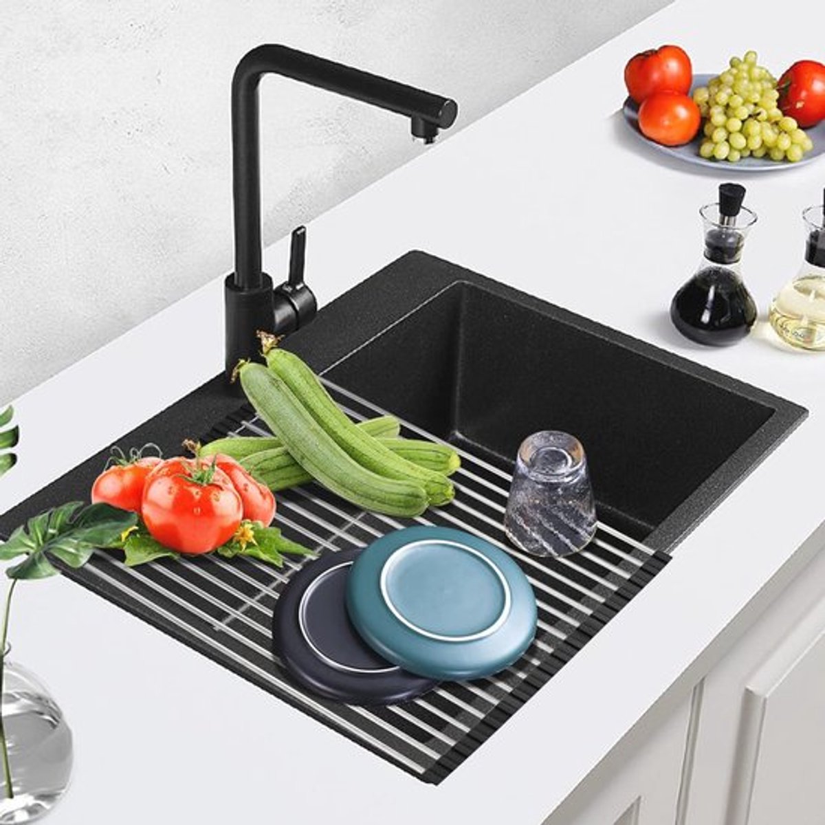 Inklapbaar afdruiprek voor de keuken - multifunctioneel droogrek 43 x 35 cm
